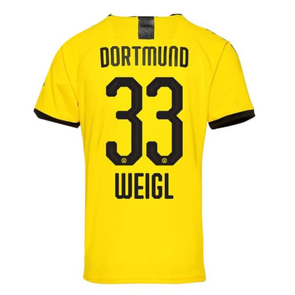 Thailande Maillot Football Borussia Dortmund NO.33 Weigl Domicile 2019-20 Jaune